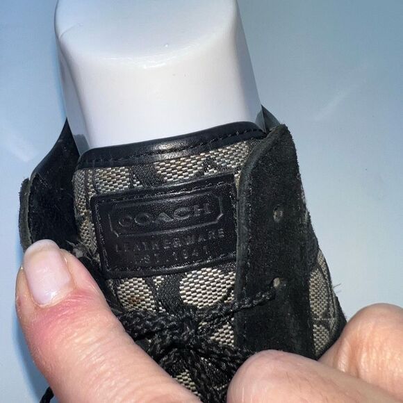 Coach Tania Monogrammed Canvas and Suede Sneaker - Picture 6 of 13